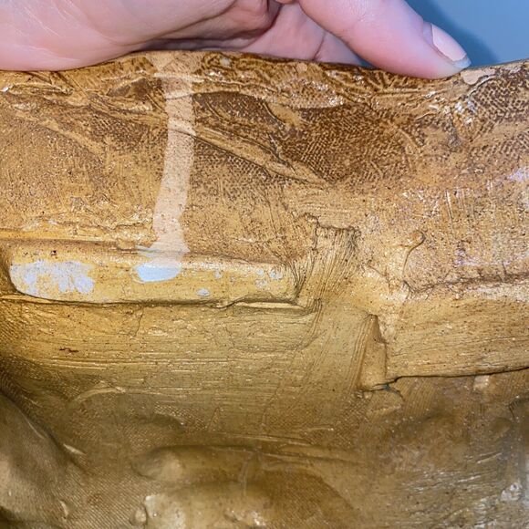 Handmade Pottery Plate With 3-D Pigs Running Through Wheat Field Glazed Signed - Picture 13 of 16